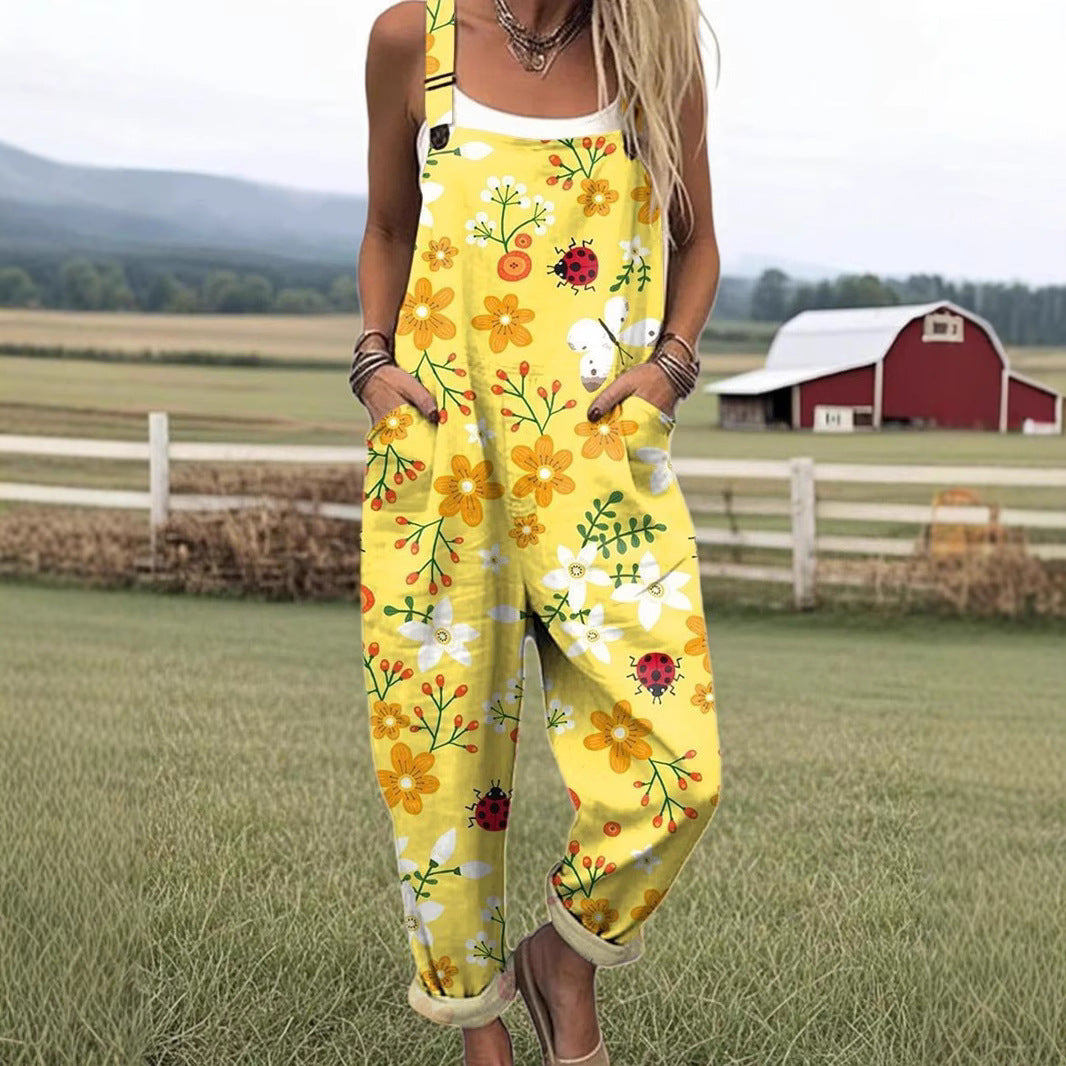 Digital 3D Printing Button Casual Suspender Trousers Suspenders