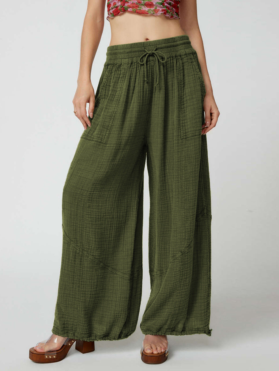 European And American Women's Clothing Versatile Sports Wide-leg Pants