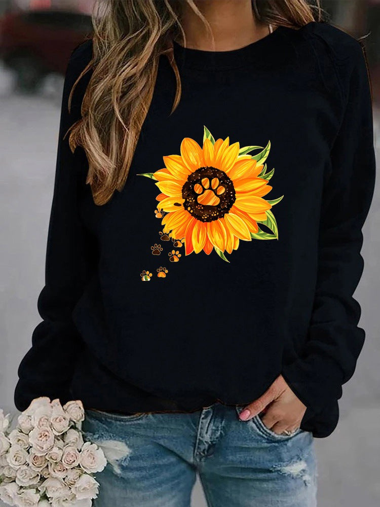 Rundhals Print Sweatshirt Langærmet Dame