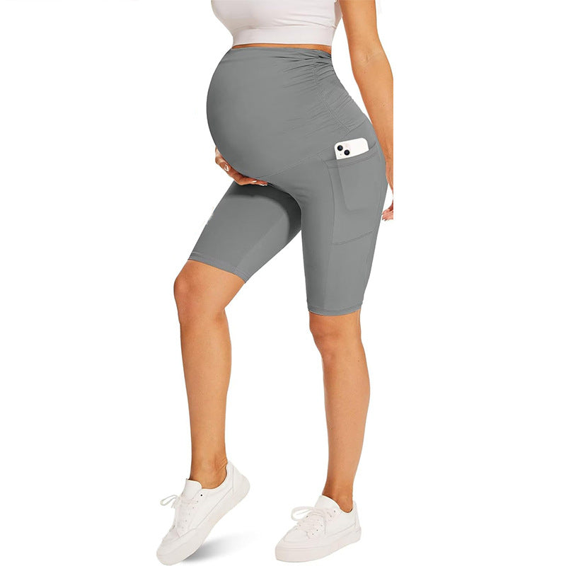 Five-point Pocket Maternity Pants High Waist Slim Fit Maternity Pants