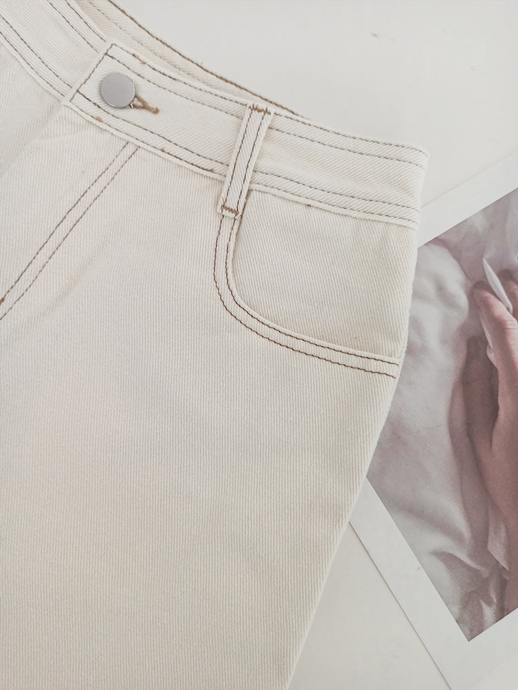 Women's Casual Workwear Contrast Trim Wide Leg Shorts