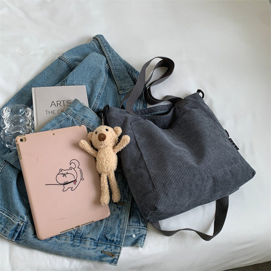 Vintage Preppy Skuldertaske Med Én Rem