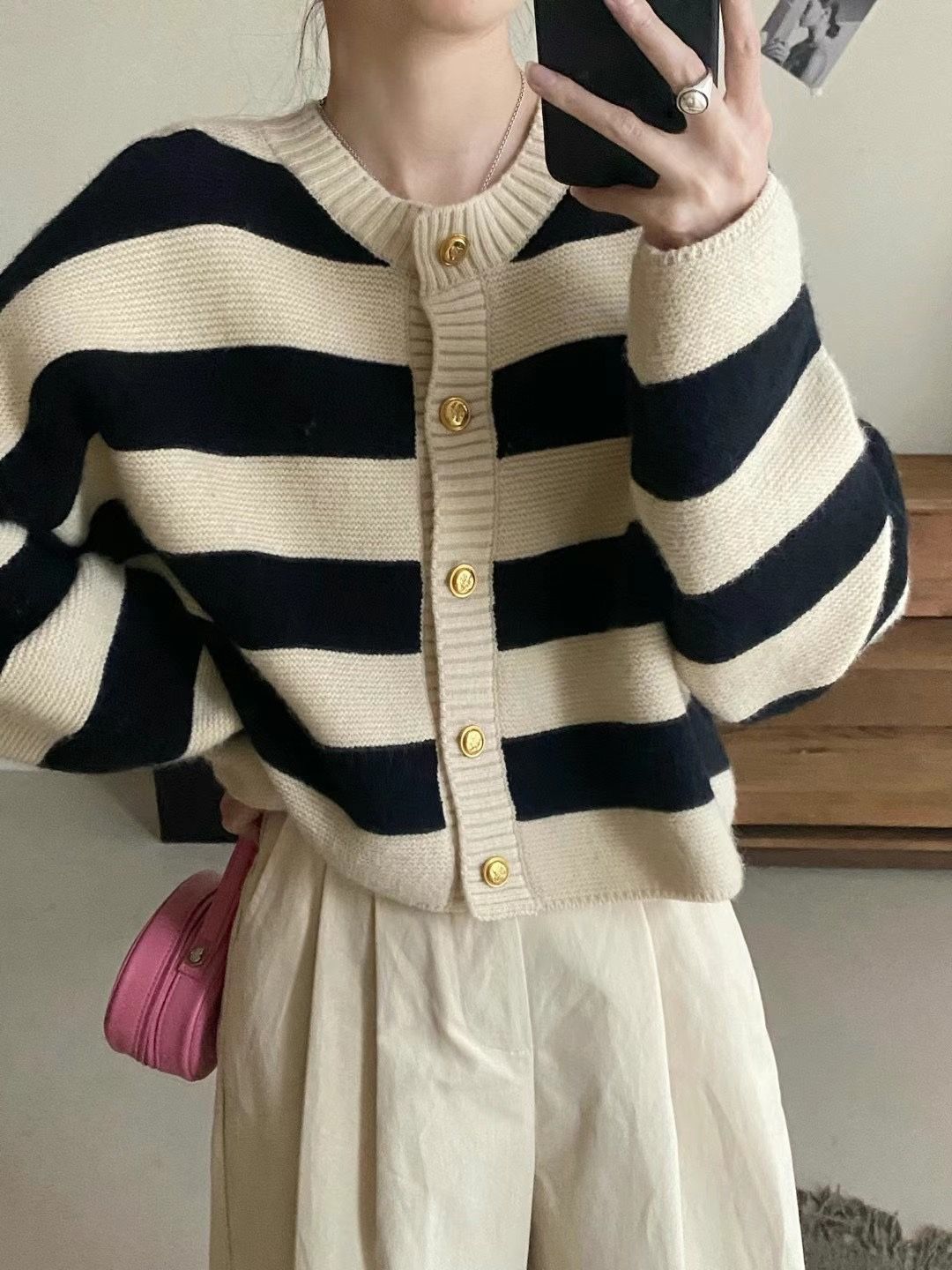 Spring And Autumn Stripes Round Neck Sweater Female Niche