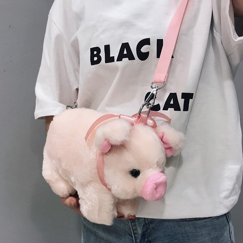Japansk Piggy Plys Dametaske med Stor Kapacitet