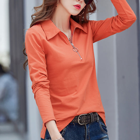 Womens Stylish Casual Slim-fit Lapel Top