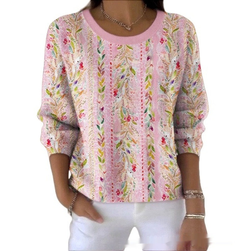 Dame Sweater Med Rund Hals Afslappet Pendler Sweater
