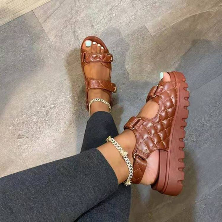 Velcro platformsandaler