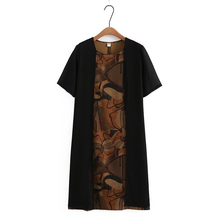 Dress False Two-piece Suit Elegant Chiffon