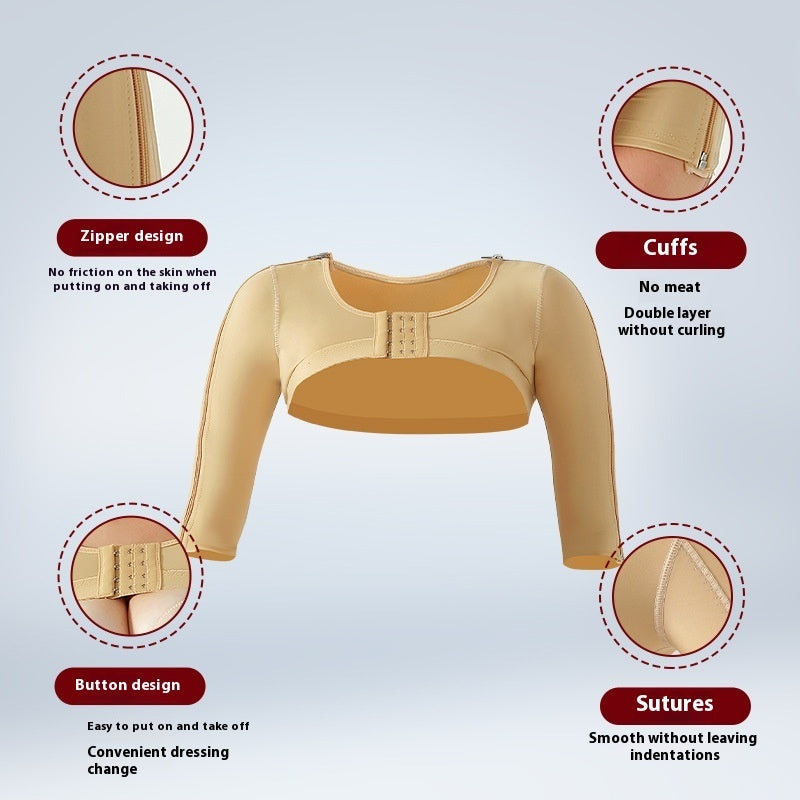 Supernumerary Breast Shoulder Pad Three-quarter Sleeve Body Shaping Top One Piece
