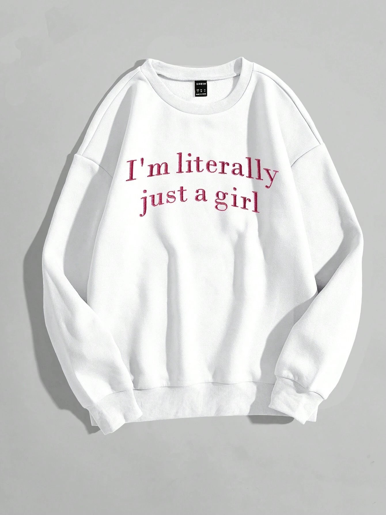 Nyankomne Just A Girl-Sweatshirts til kvinder med bogstavgrafisk print