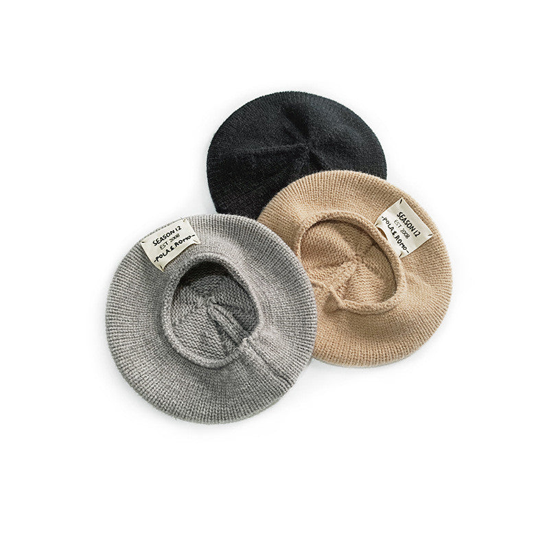 Comfortable Beret Wool Art Cloth Label Embroidered Letters Casual