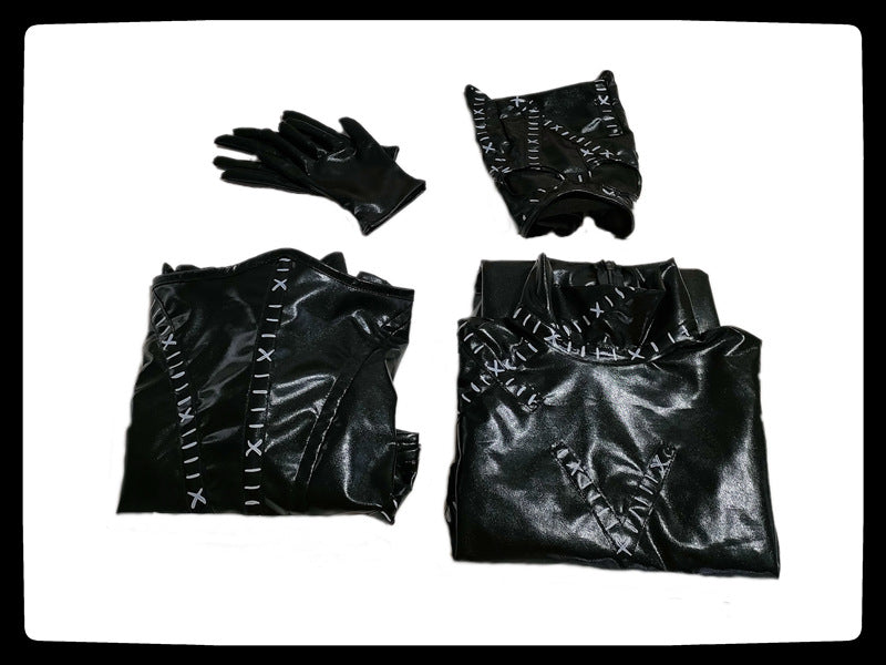 Women's Cos PU Leather Tights One-piece Suit