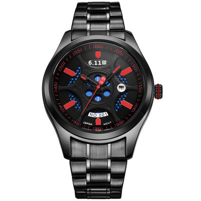 Lightwave Waterproof Energy Saving Environmental Protection Men's Steel Band Watch