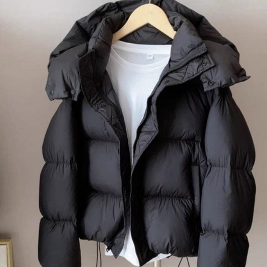 Koreansk Stil Løstsiddende Design Bomuldsforet Casual Jakke