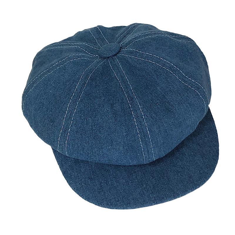 Dark Blue Denim Octagonal Cap Sun Protection
