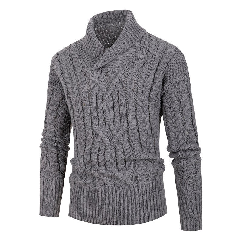 Men's Fashion Knitting Pullover Fried Dough Twist Casual Sweater