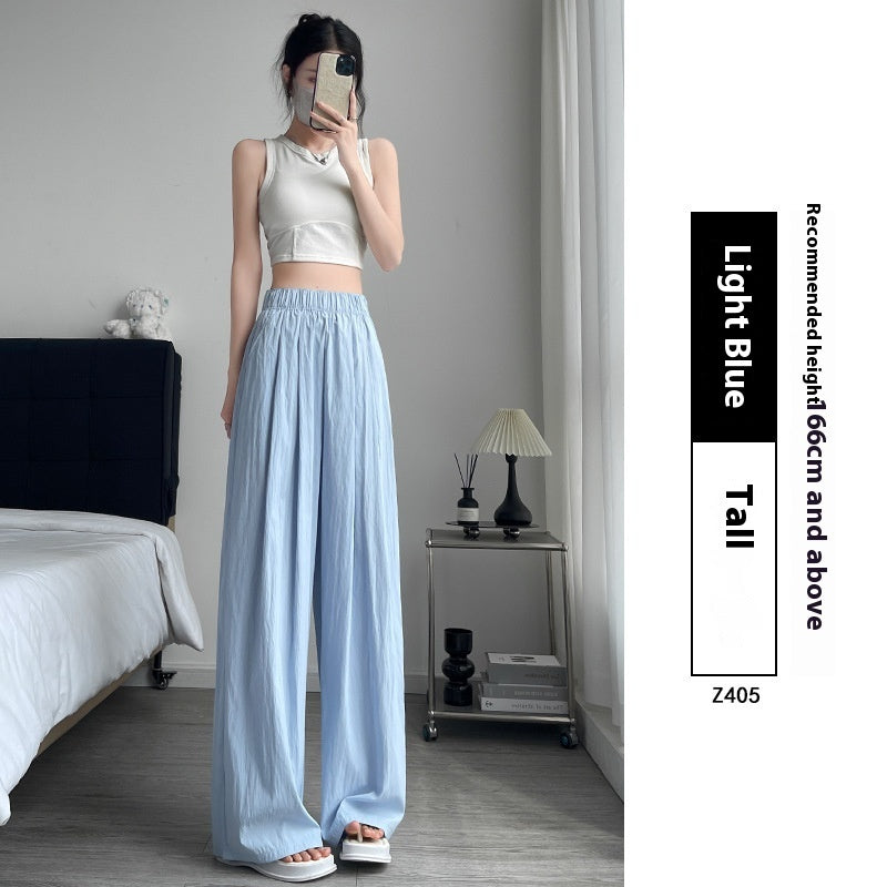 Loose Drape Casual Straight-leg Thin Ice Silk Wide-leg Pants