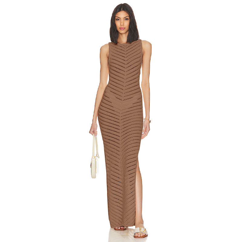 Sleeveless Knitted Bodycon Sexy Sheath Dress