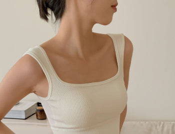 Easy Matching Sling Beauty Back Thread Stretchy Slim-fit Padded Vest
