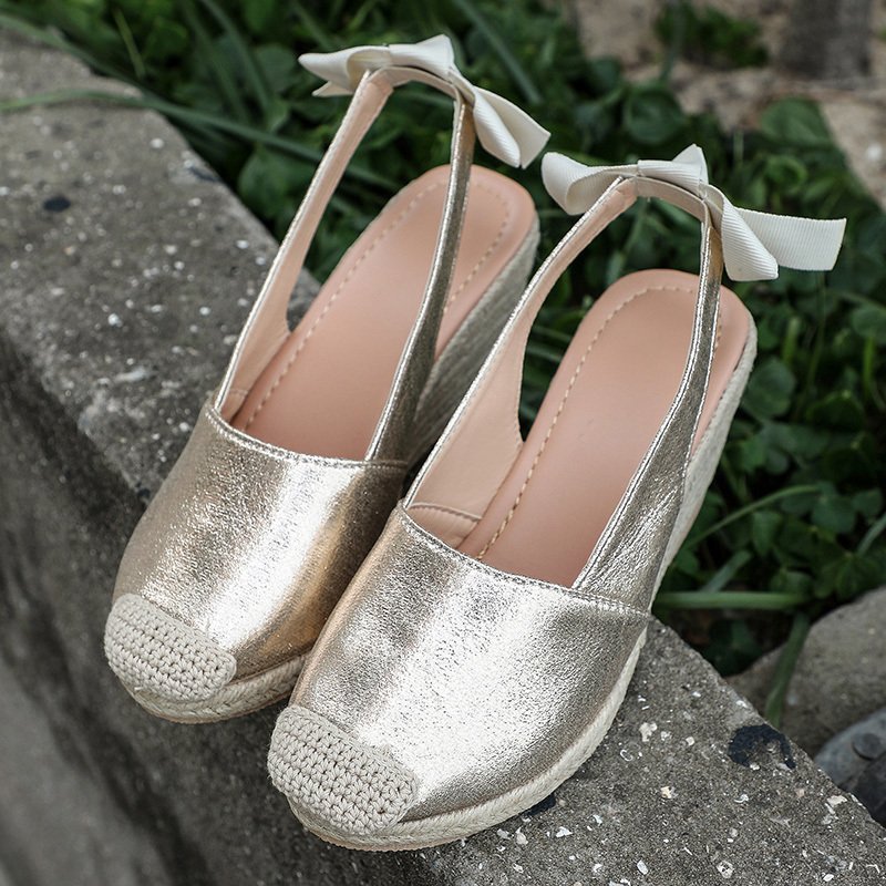 Summer New Style Wedge Bow High-Heeled Sandals