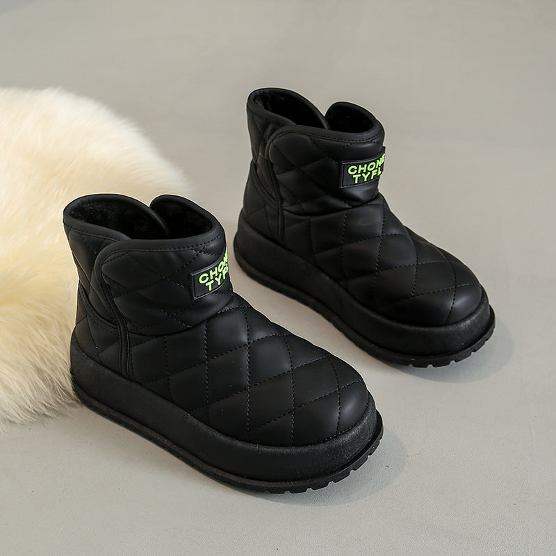 Fleece-lined High-top Snow Boots Casual Cotton-padded Shoes