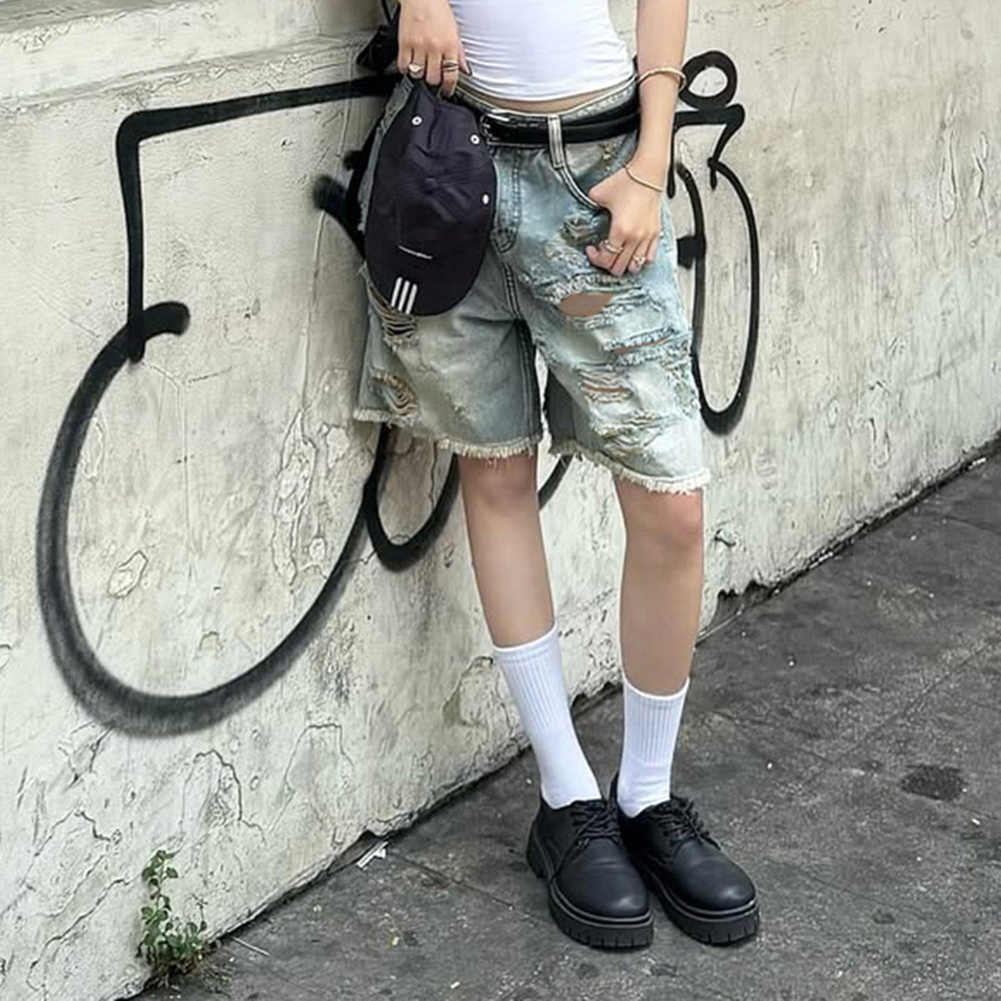 Casual Slim-fit Capri Denim Shorts