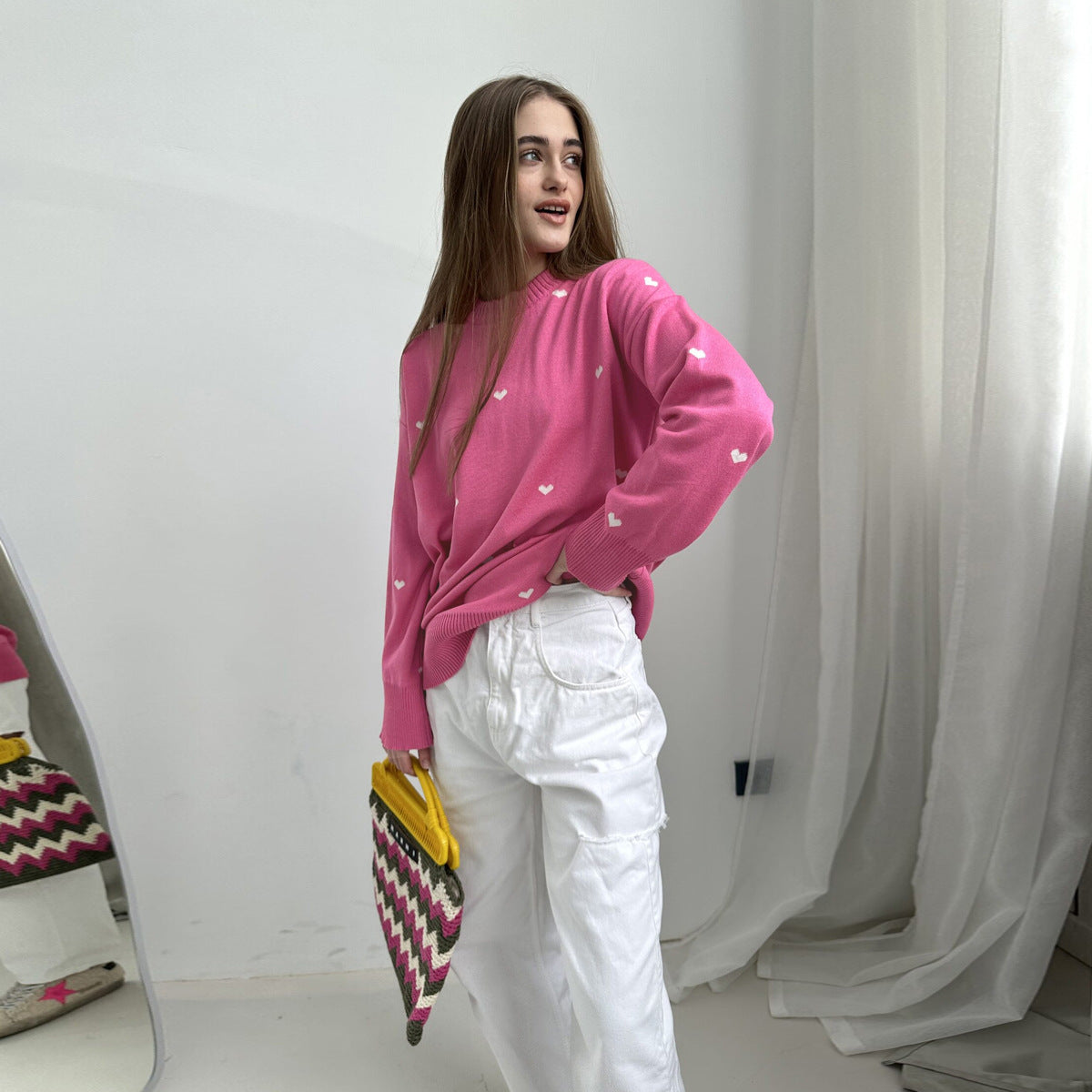 Temperament Commute Casual Round Neck Design Sweater
