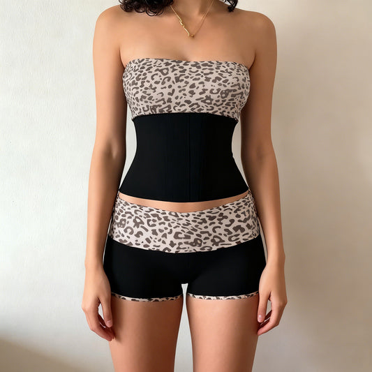Women's Casual Tube Top And Shorts Set