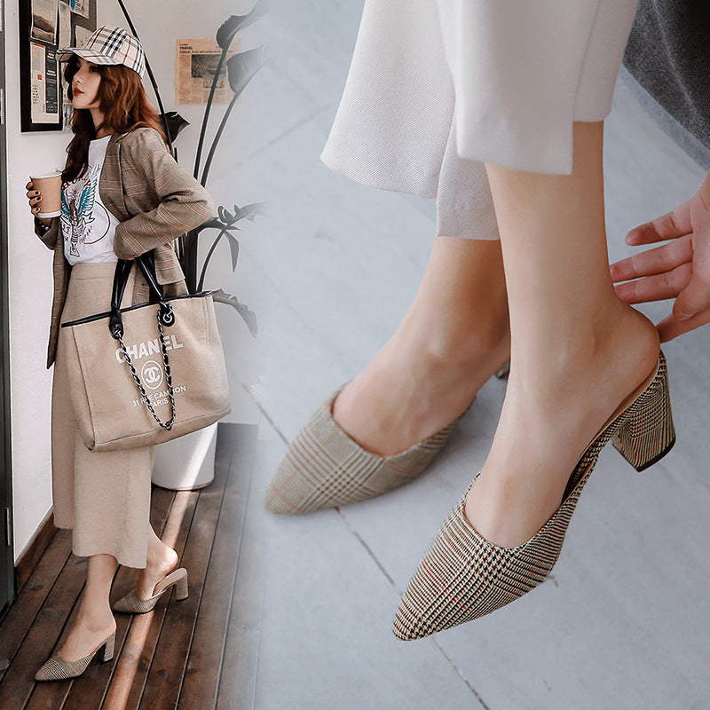 Women's New Fashion Pointed High Heel Sandals And Slippers