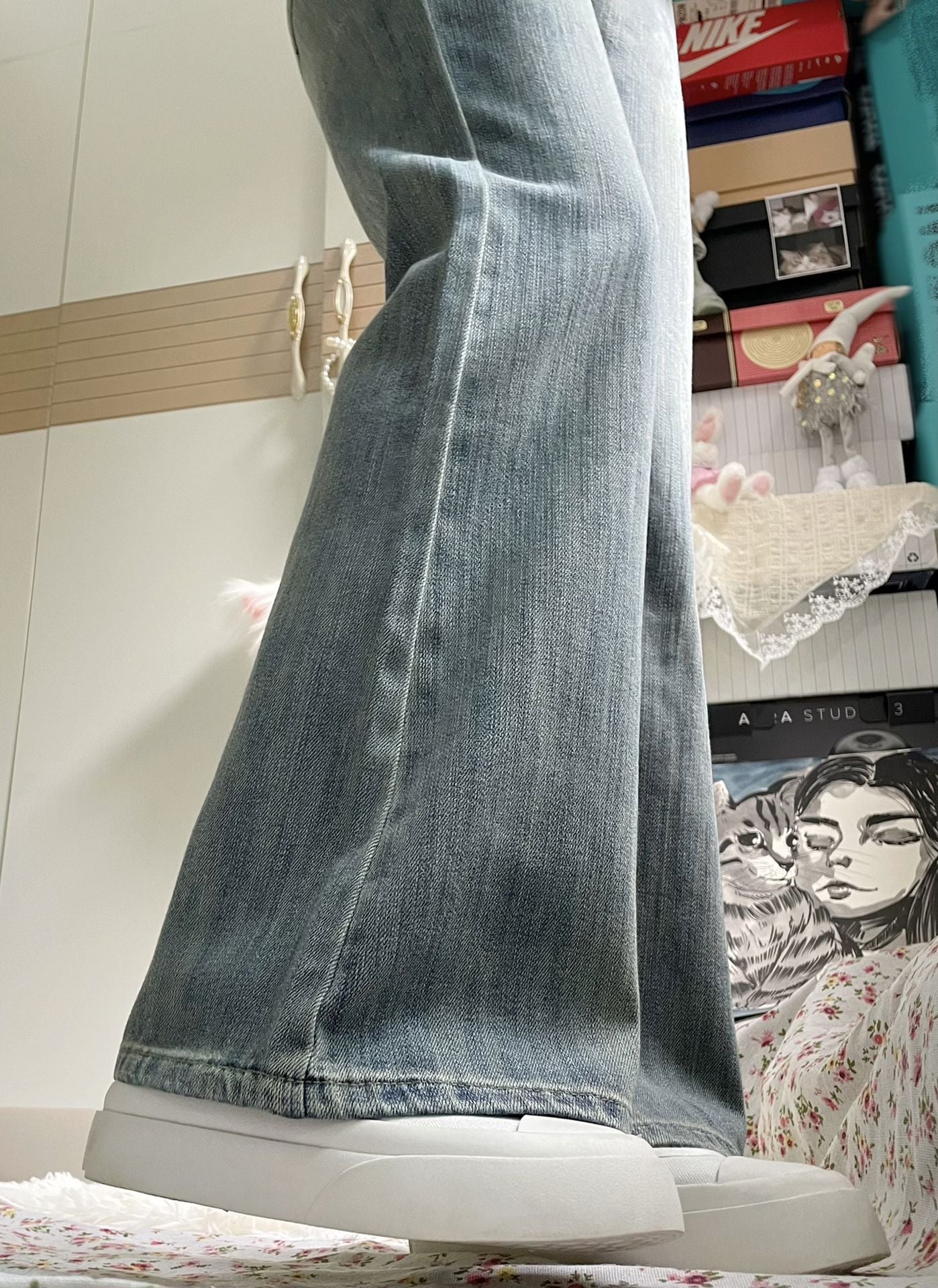 Women's Loose Straight Low Waist Skinny Jeans