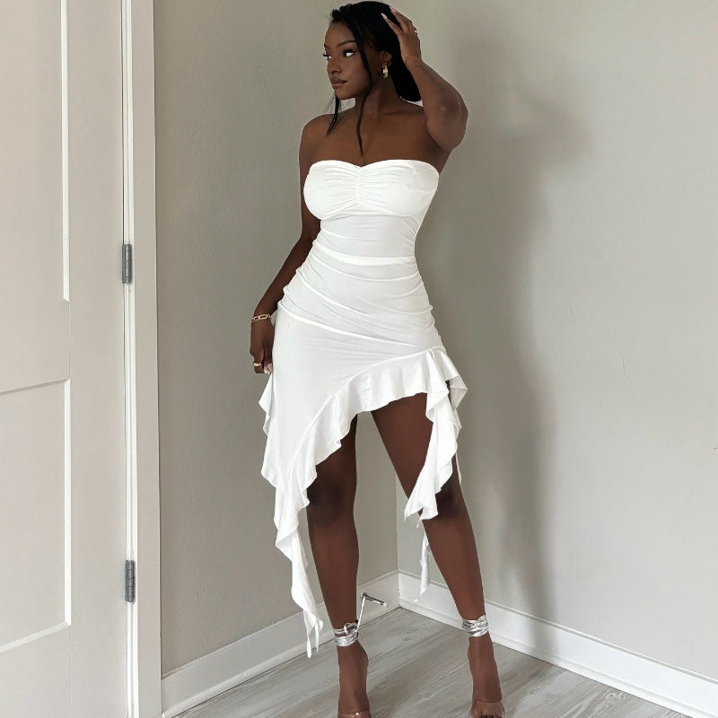 Womens Stylish Figure-hugging Off-shoulder Tube Dress