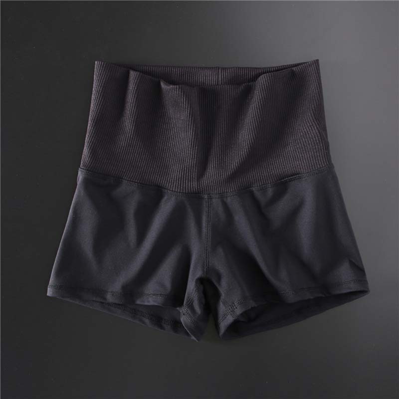Ferskenfarvede sexede sports-shorts med høj talje og mavekontrol, strækbare, tætsiddende, hofteløftende, hurtigttørrende løbe-yoga hotpants, træningsbukser