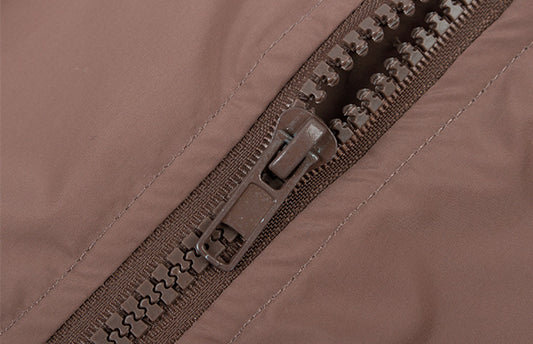 American Retro Coffee Color Short Baseball Cotton Coat Women