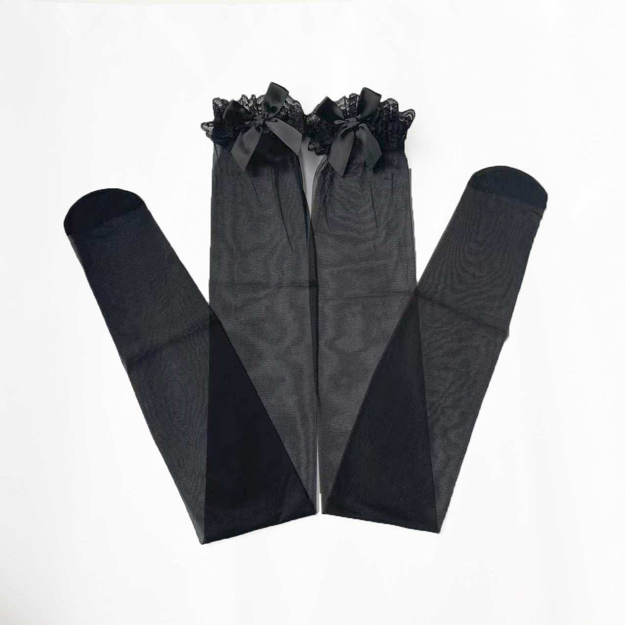 Women's Fashionable Simple Lace Bow Long Socks