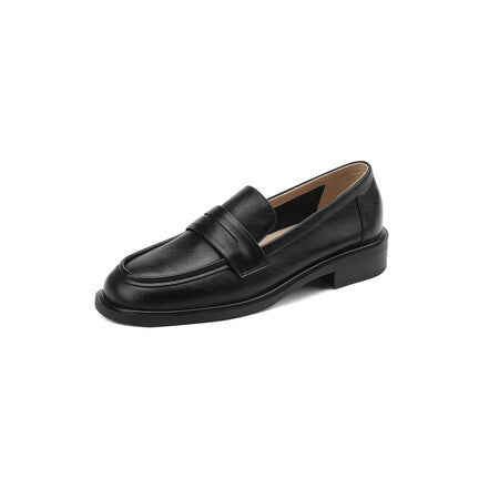 British-style Vintage Women's Heeled Leather Shoes