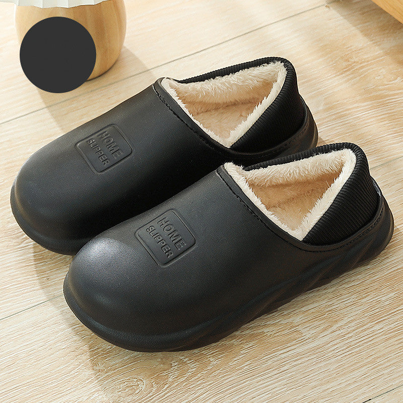 Wrap Heel Warm Couple Plush Thick Bottom Wool Cotton Shoes