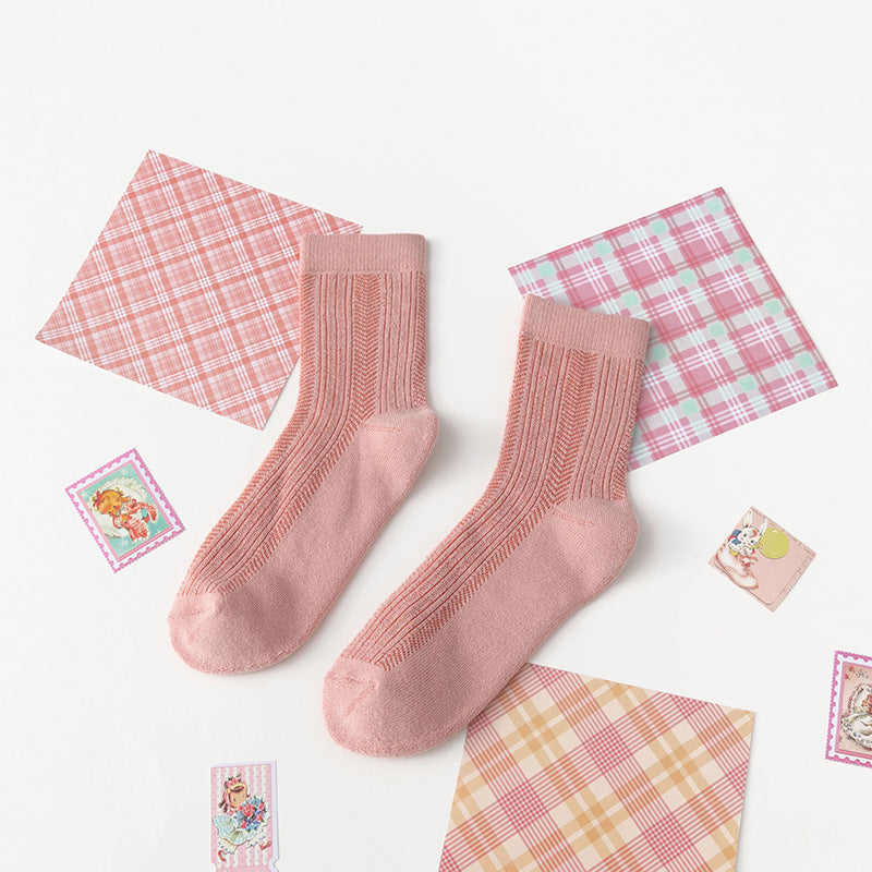 Sweet Lady Towel Bottom Mid-calf Socks