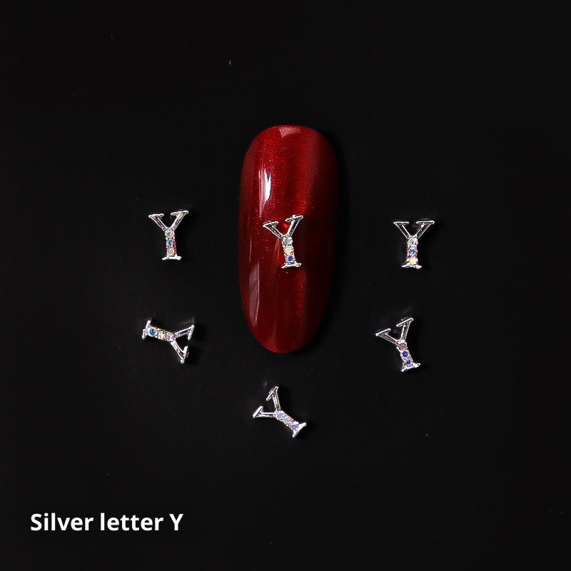 Nail Crystal LZ Personality 26 Letters Alloy Ornament