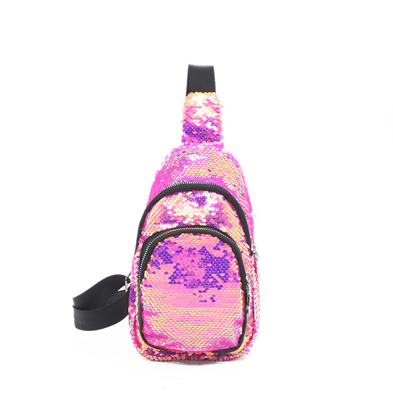 Fashion Sequined Small Bag, Chest Bag, Colorful Sequined Waist Bag
