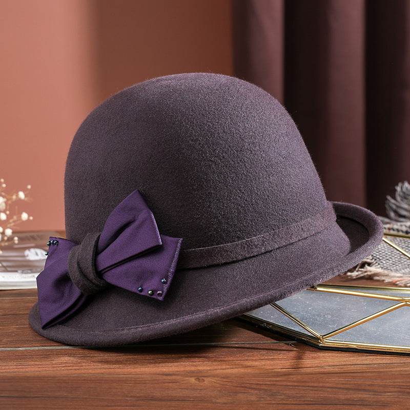 Women's Wool Top Hat Elegant Autumn And Winter Warm
