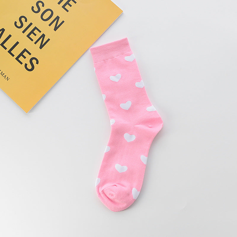 Women's Autumn And Winter Colorful Love Long Socks