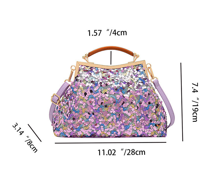 Women's Sequined Portable And Fashion Shell Bag