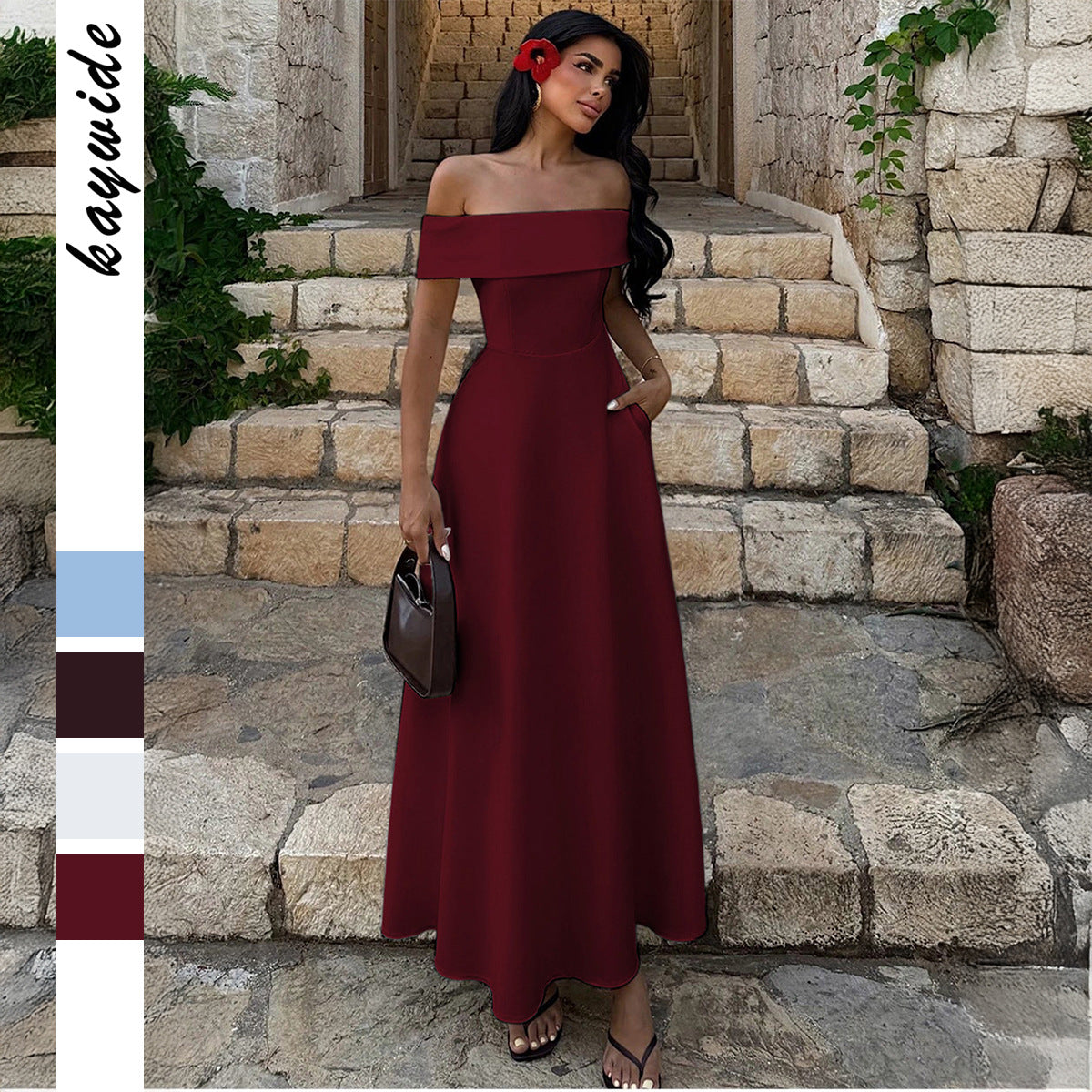 Elegant Strapless Evening Gown Dress
