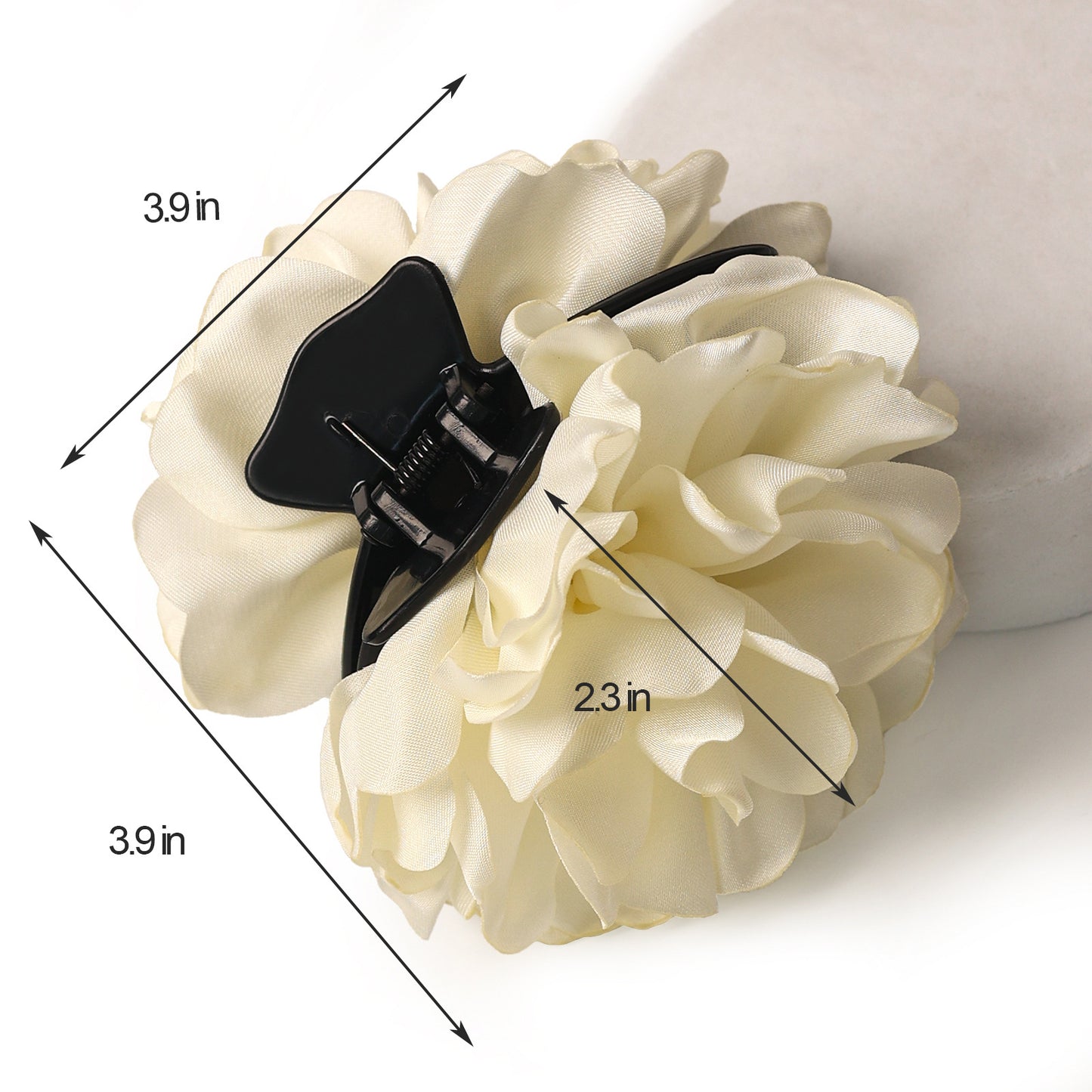 Female Minimalist French Satin Camellia Large Gripper
