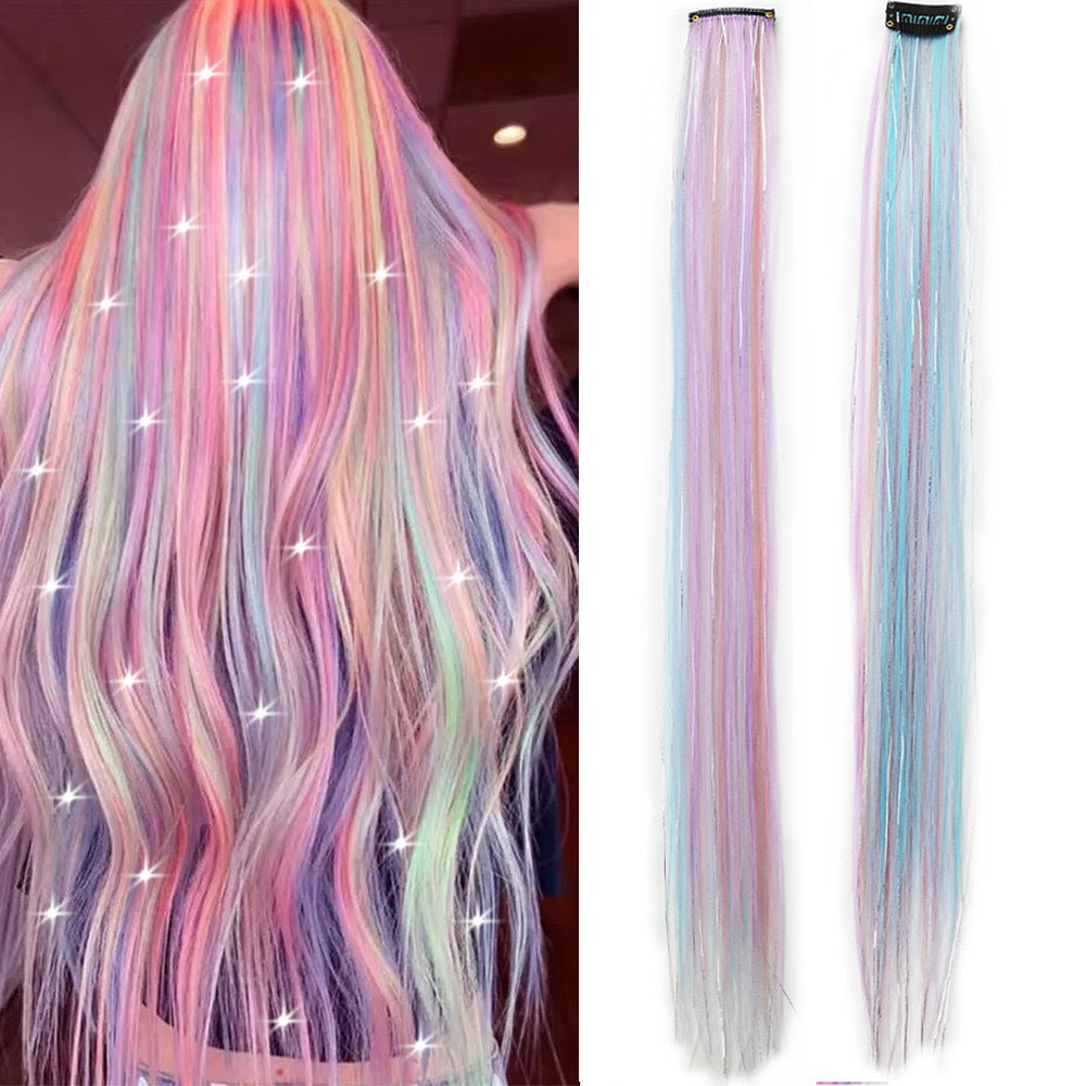 One-card Color Gradient Seamless Straight Curly Hair