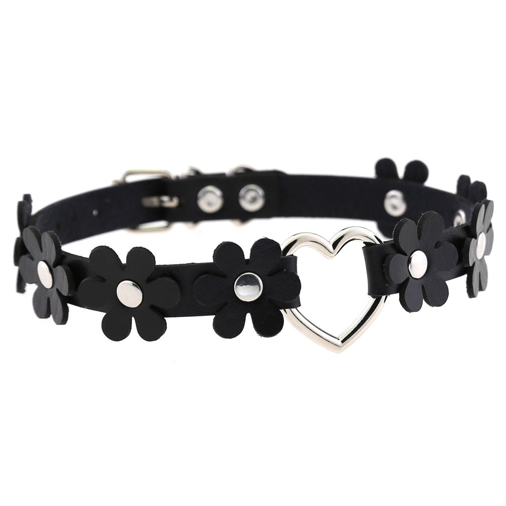 New Black Adjustable Lace Leather Choker