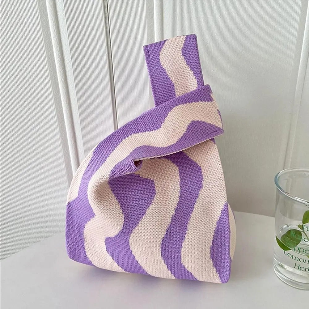 Girl's Multi-color Knitted Shoulder Bag