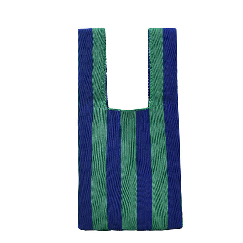 Japanese And Korean Knitted Woven Tote Bag Underarm