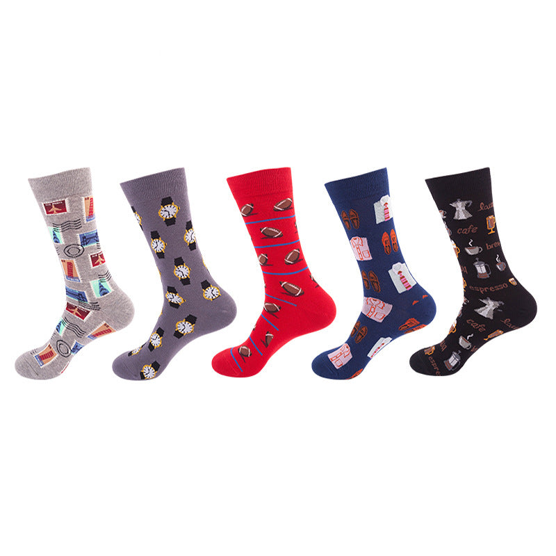 Harajuku Style Sports Mid-calf Length Trendy Male And Female Socks