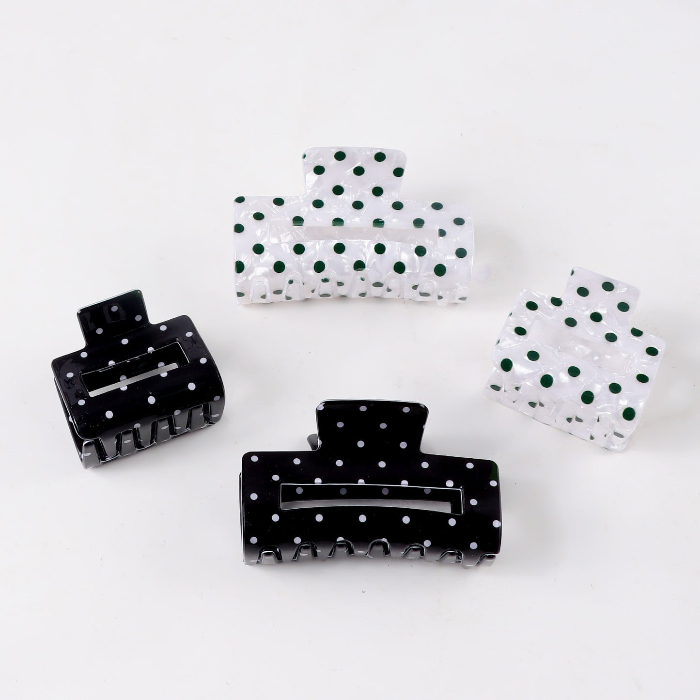 Square Polka Dot Style Elegant Updo Shark Clip